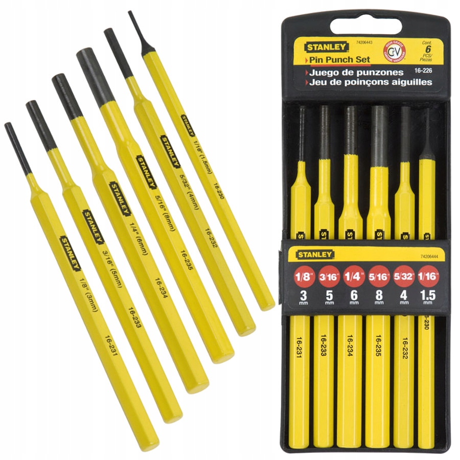 

Stanley 4-18-226 Wybijaki Punktaki 1.5-8mm 6szt
