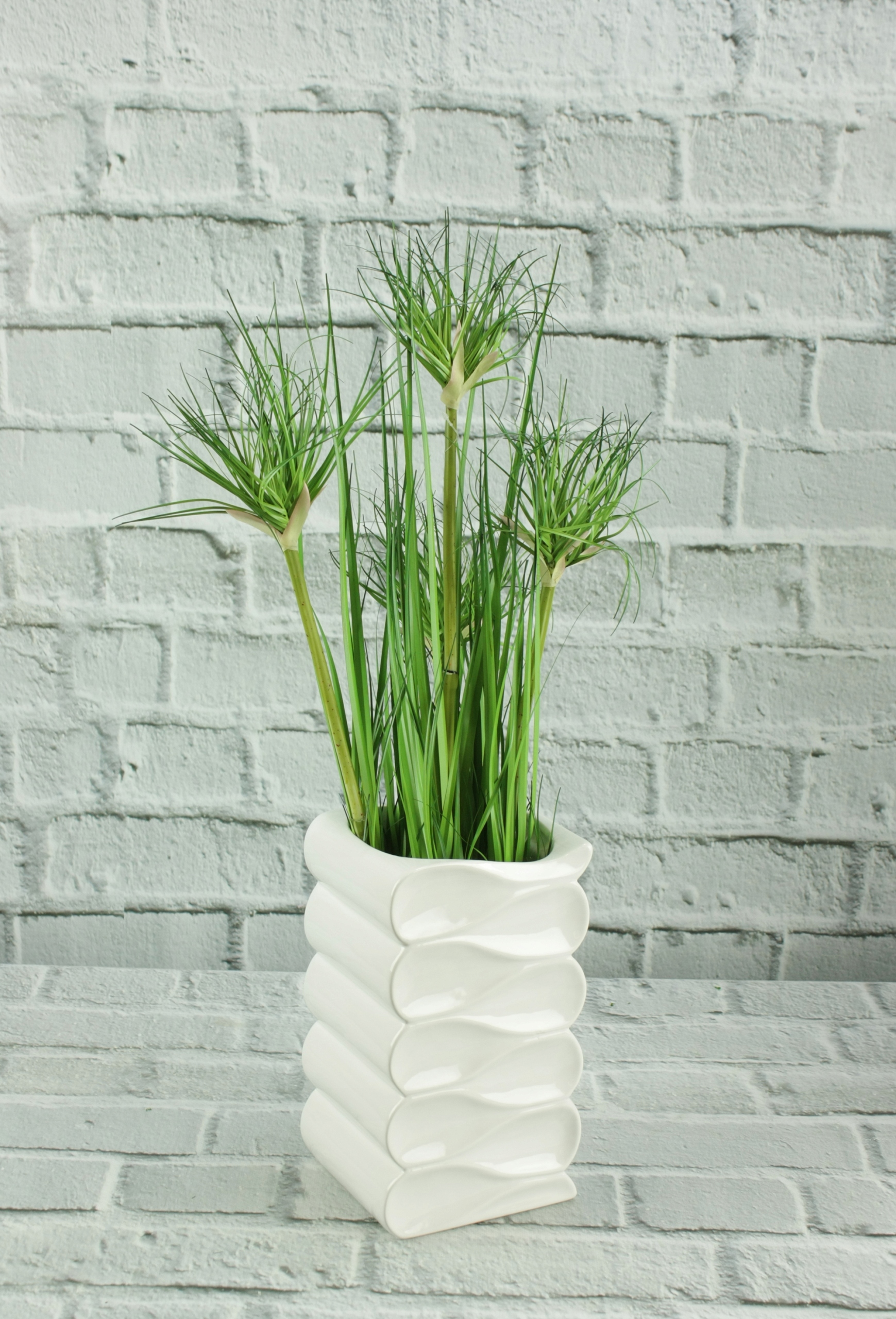 Wazon ceramiczny biały fala DEcodomi Marka bez marki