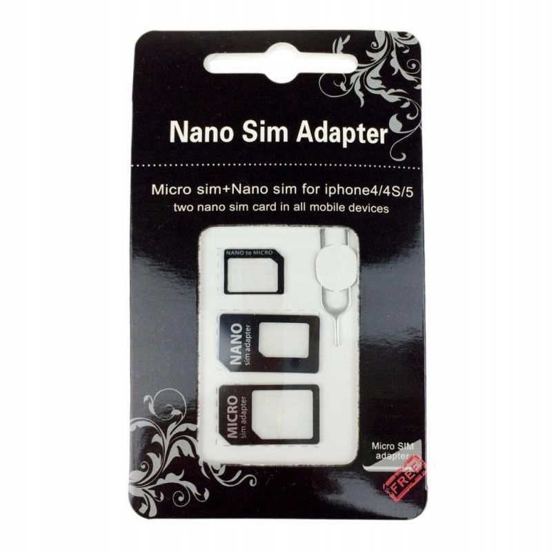 

Adapter Nano Micro Sim 4in1 iPhone Galaxy Htc
