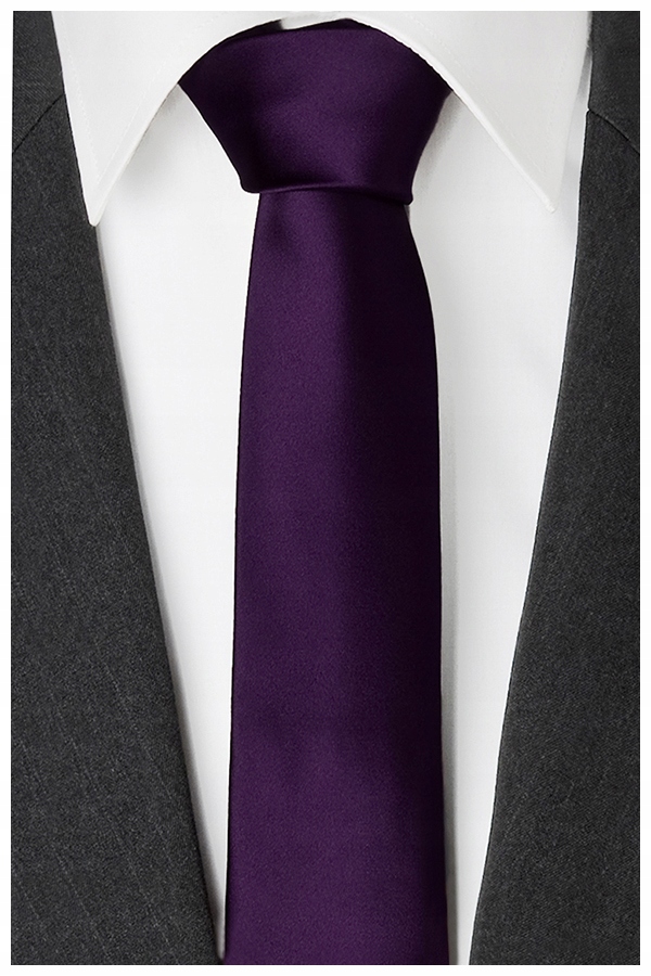 

Gładki Jednokolorowy Krawat Męski Fioletowy R31
