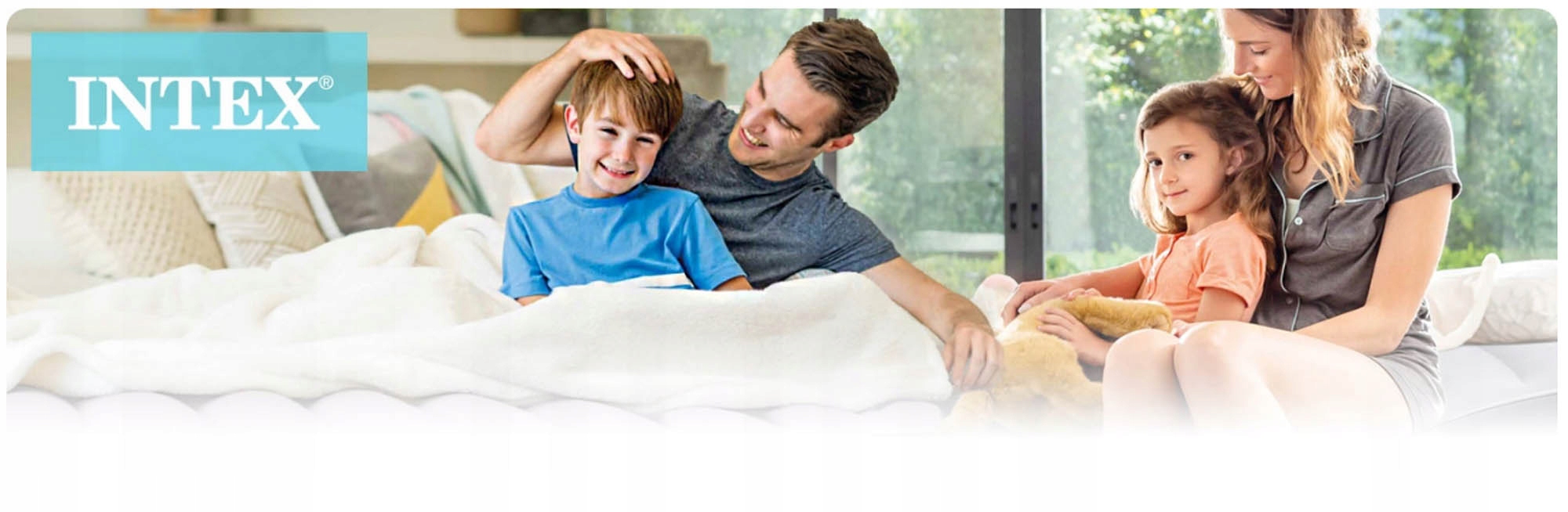 MATERAC DMUCHANY WELUROWY 152x203x22 INTEX 68759 Szerokość 152 cm