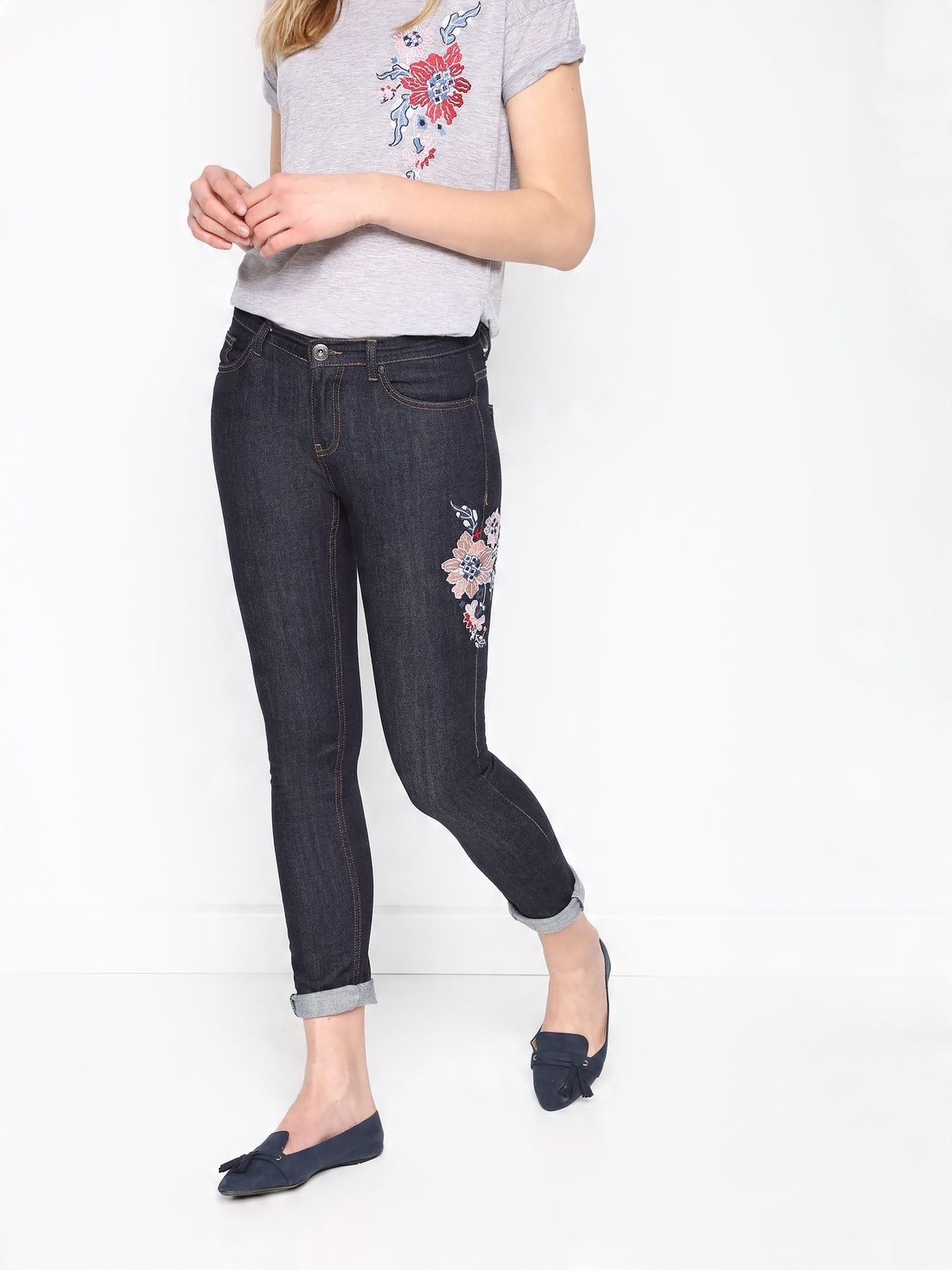 

K5301 Top Secret Jeansowe Spodnie Z Haftem _36