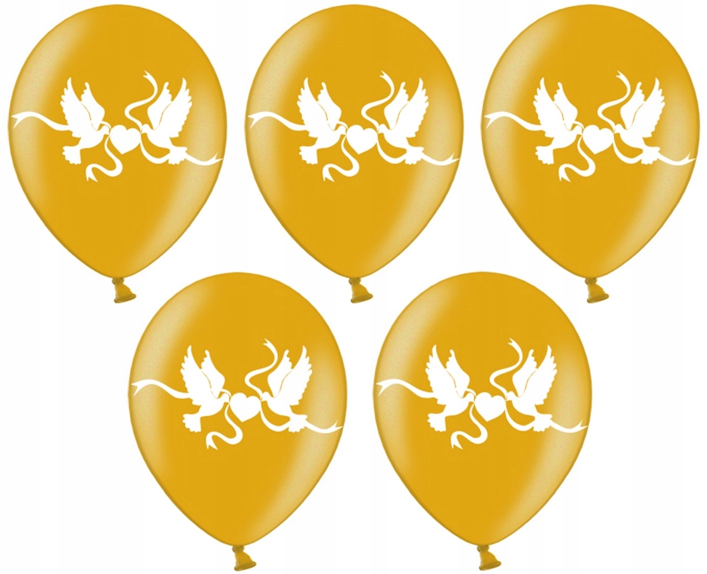 

Duże Balony 36cm Złote Metaliczne z gołąbkami 5szt