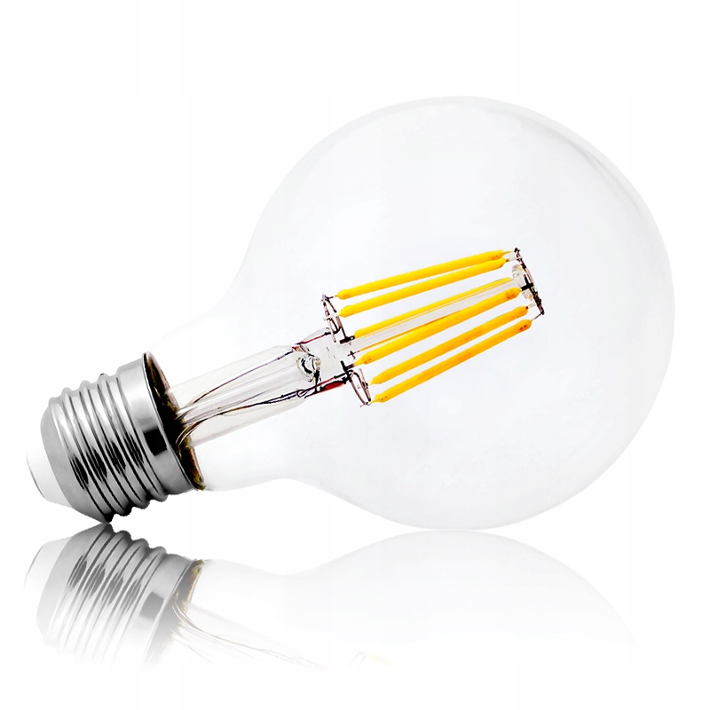 Żarówka LED E27 Filament 8W Edison G80 BAŃKA 8cm