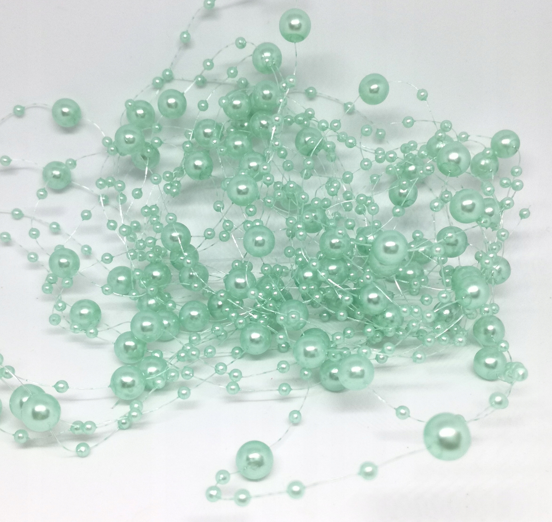 Girlanda Perełkowa perełki żyłka 5x 1,3m TURKUSOWA