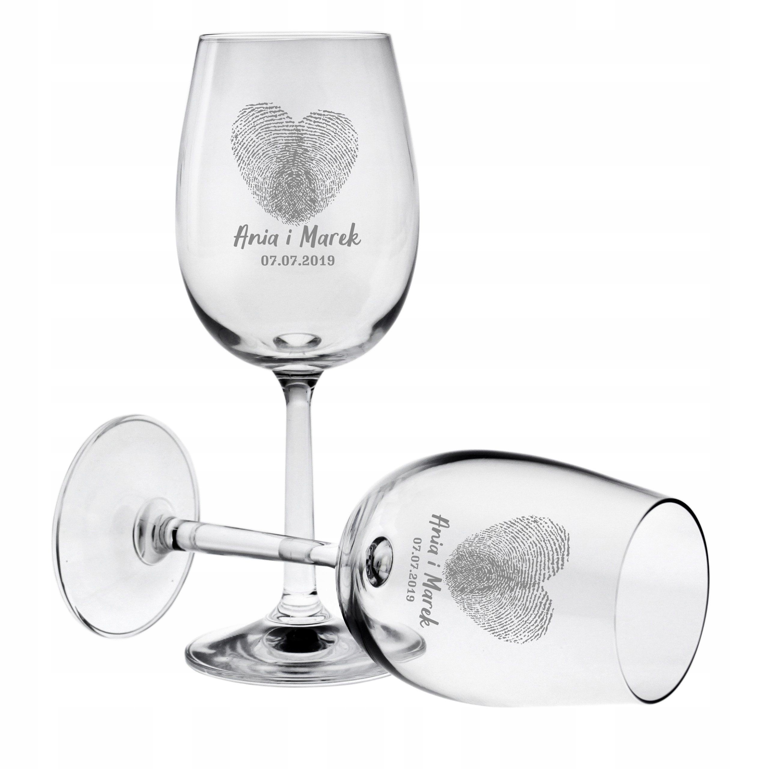 KIELISZKI DO WINA 250 ml Z GRAWEREM WALENTYNKI Marka inna