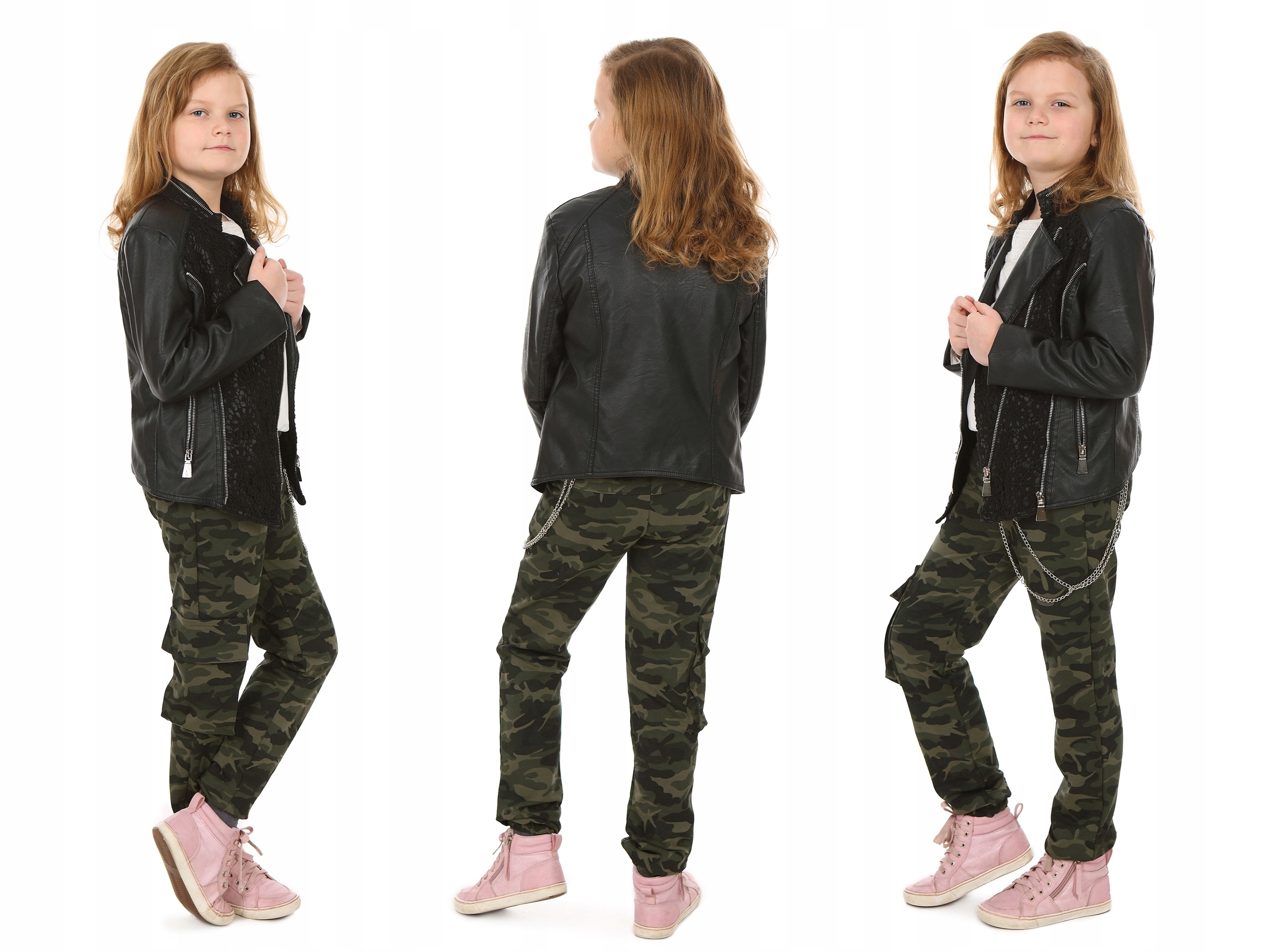 Spodnie dziewczęce BOJÓWKI ŁAŃCUCHY r.134 Prod.PL Marka Maja