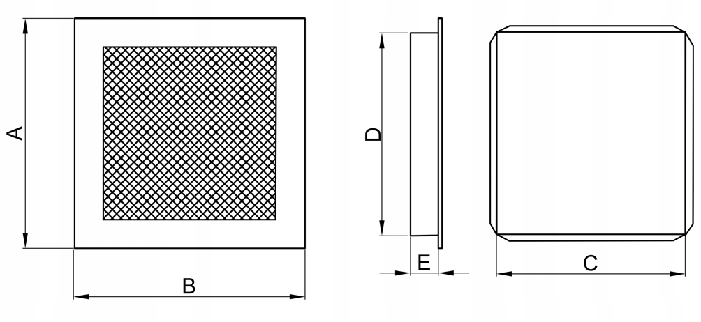 Kratka Kominkowa Wentylacyjna 17x17 Szlif Żaluzja Typ kratki powlekana