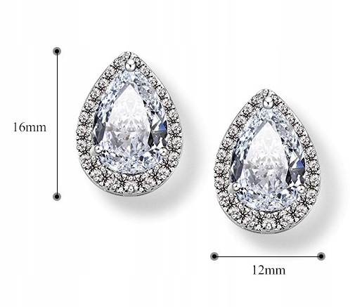 EKSKLUZYWNE KOLCZYKI, DIAMENTOWE CYRKONIE, PIĘKNE Marka TOTU