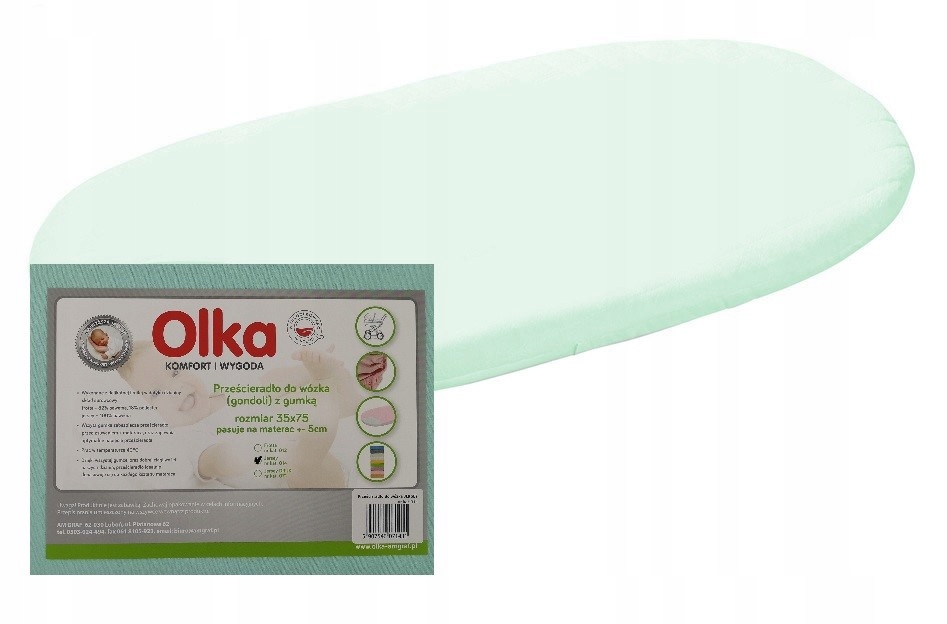 

Olka Prześcieradło do wózka jersey 35x75 mięta