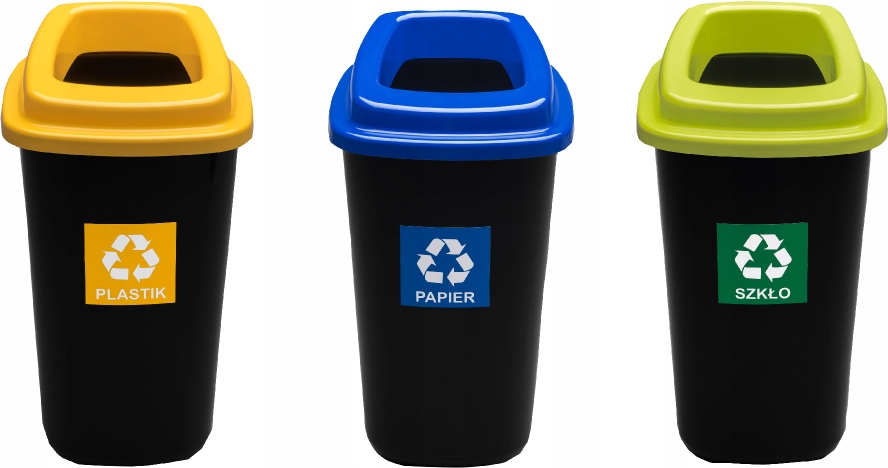 ZESTAW KOSZ DO SEGREGACJI ŚMIECI ODPADÓW 3 x 28L Marka Plafor
