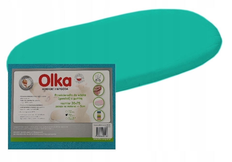 

Olka Prześcieradło Do Wózka Jersey 35x75+-5 turkuS