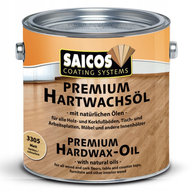Olej Saicos 3305 Wosk Twardy Olejny do podłóg Mat 0,75L