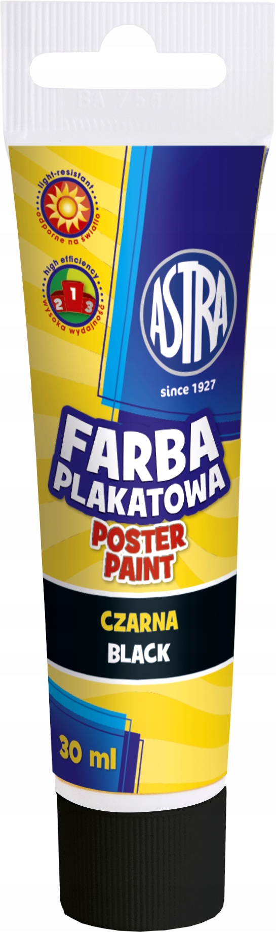 FARBA FARBY PLAKATOWA ASTRA TUBA 30ml CZARNA 909
