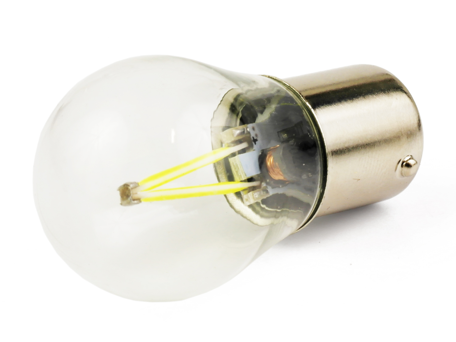 

P21/5W Led Cob 2W 12V 24V Szklana Filament BAY15D