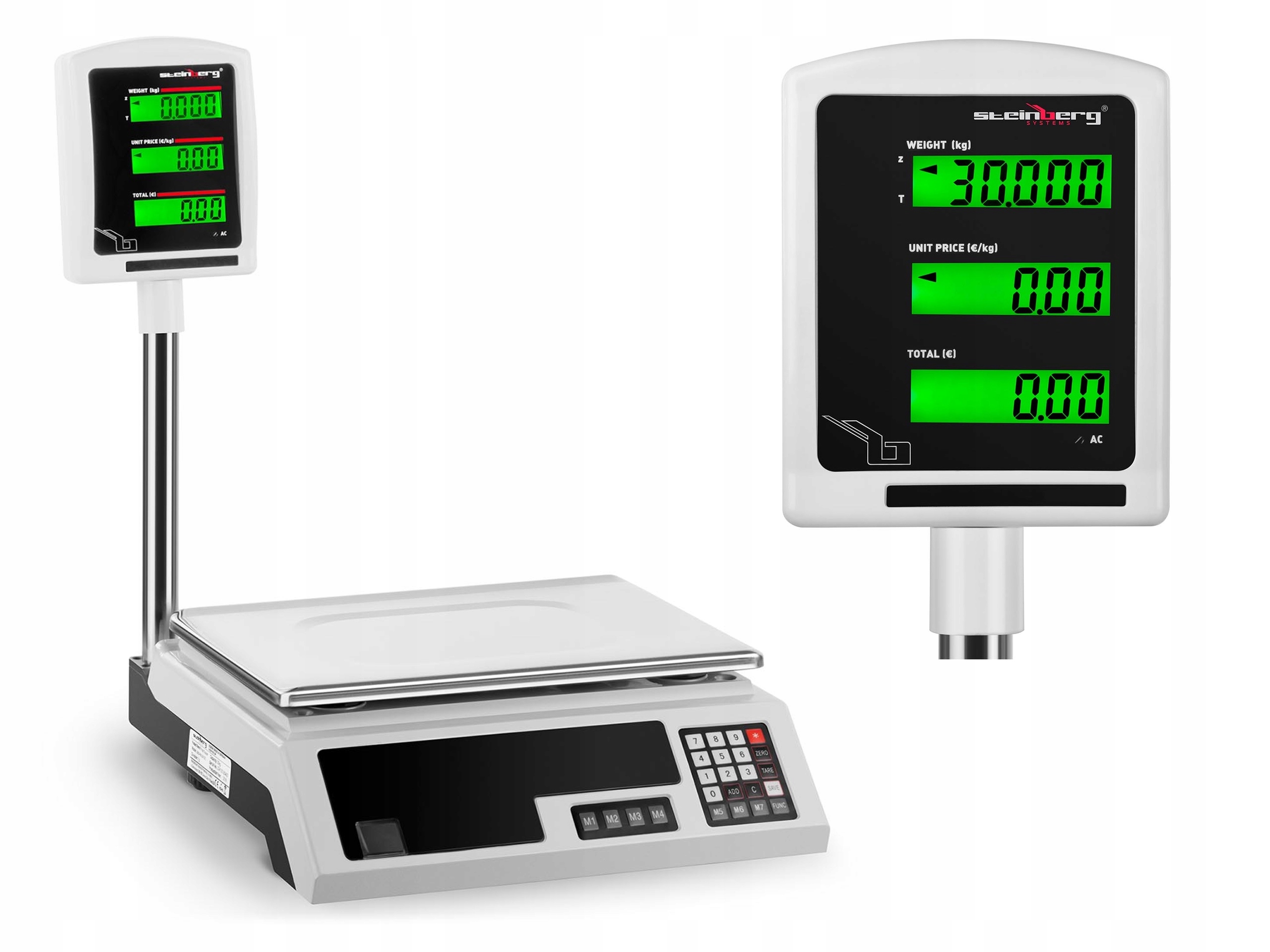 

Waga Sklepowa 30kg/1g LCD Mobilna Akumulatorowa