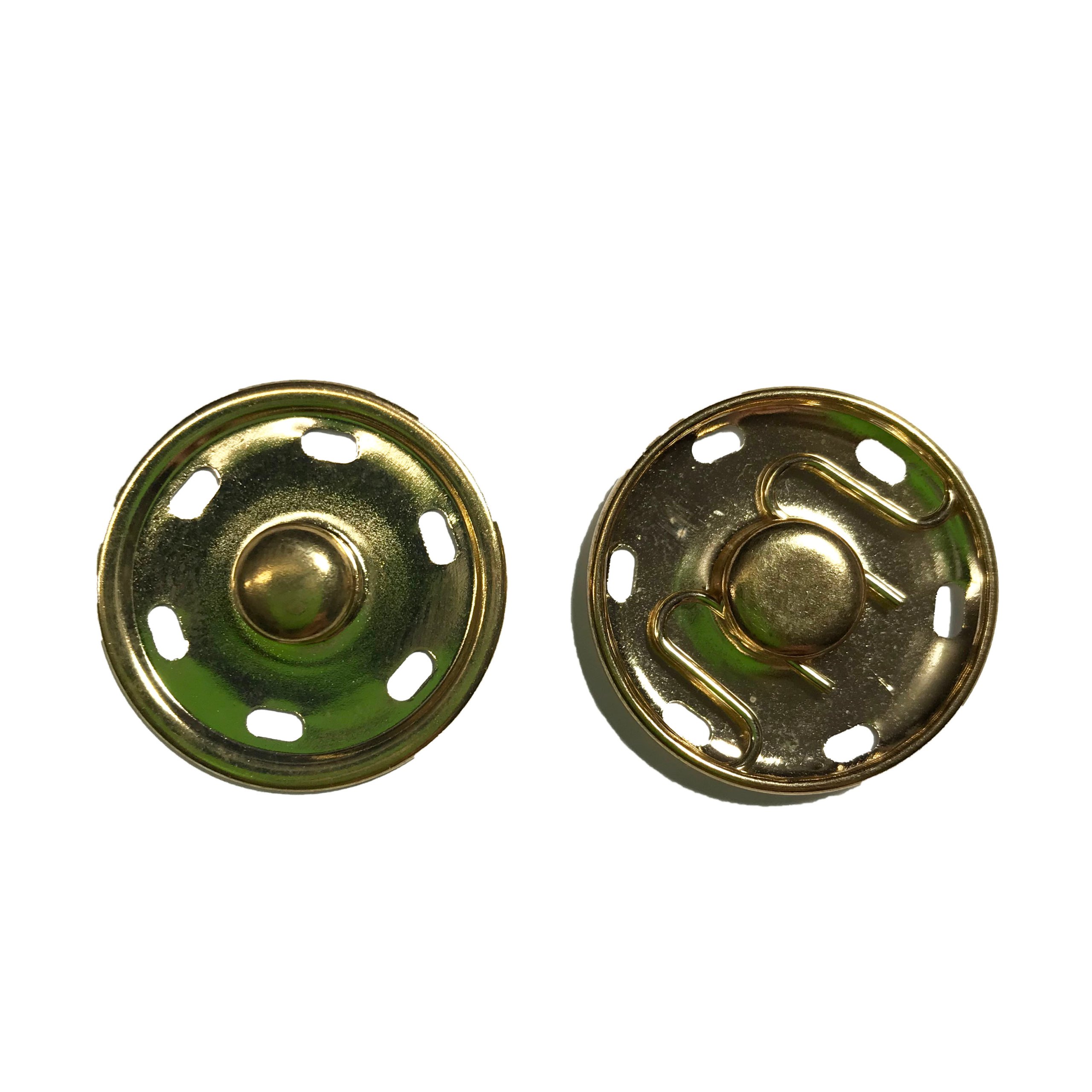 Zatrzaski metalowe (8) śr. 21mm Złote 1 sztuka