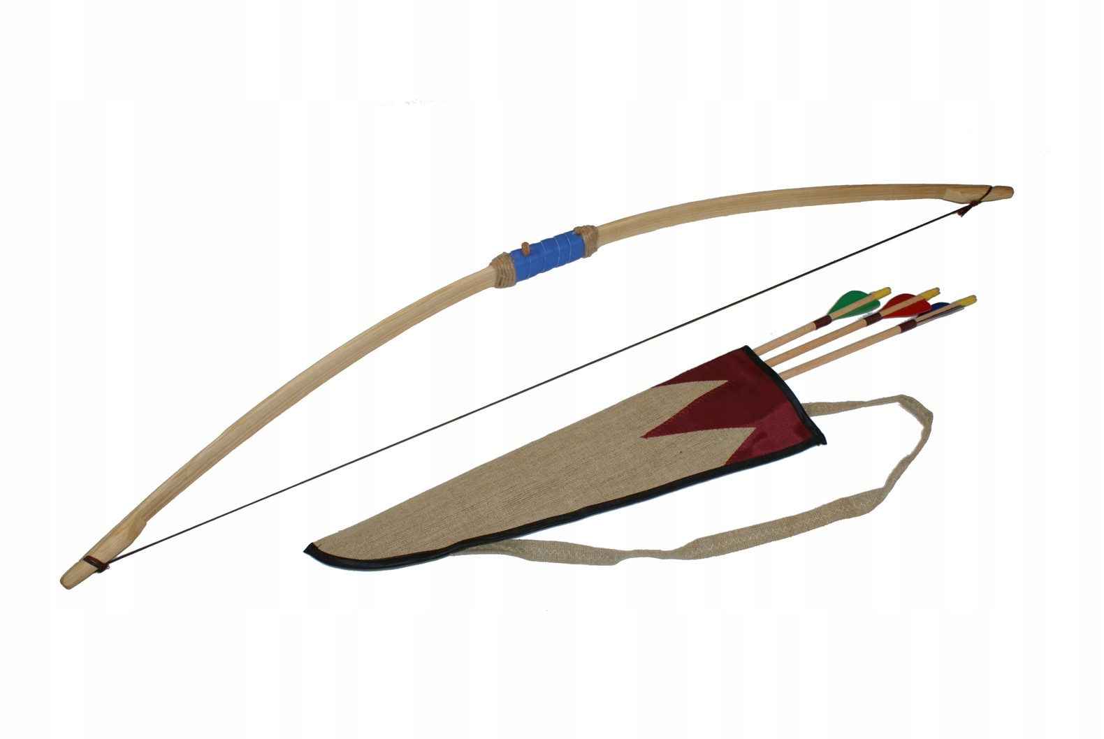 

Łuk drewniany 110cm z kołkiem kołczan 3 strzały