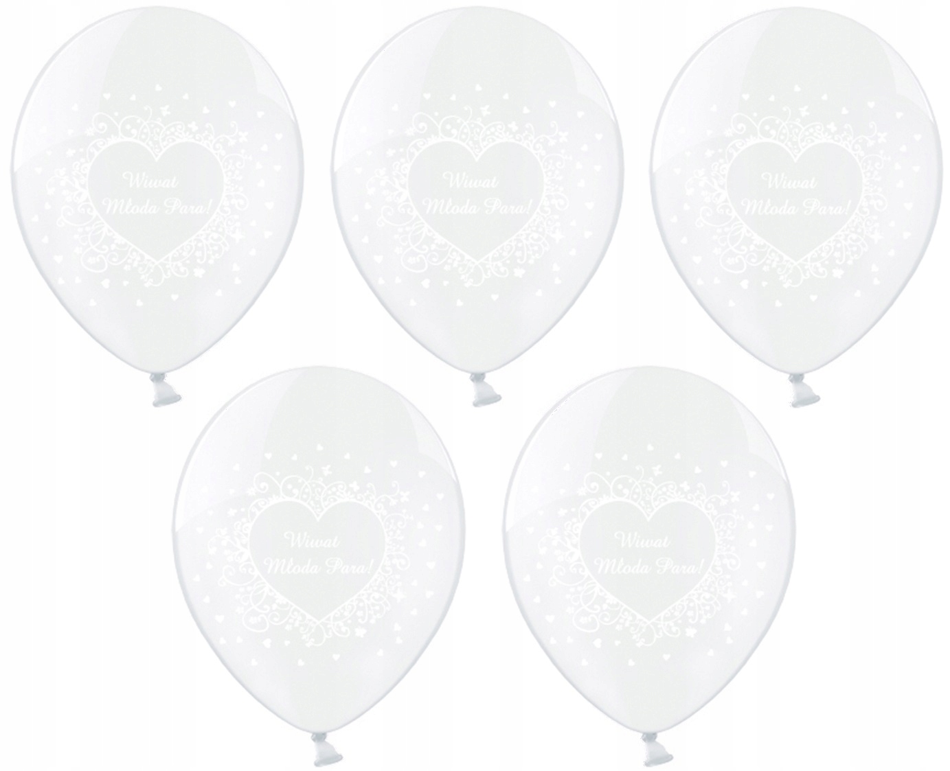 

Balony 36cm Przezroczyste Wiwat Młoda Para! 5szt