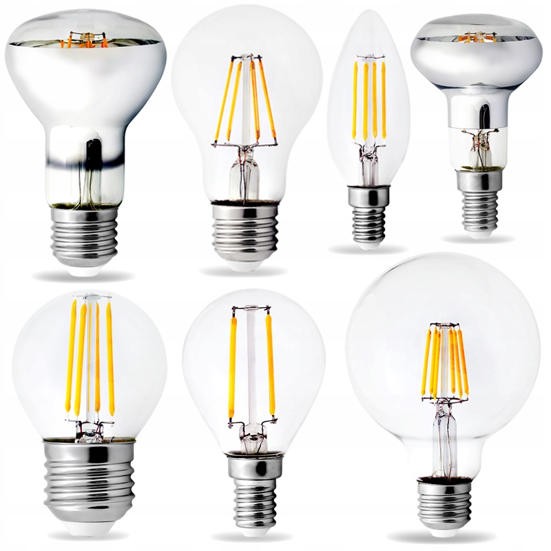 Żarówka LED E27 Filament 2W Edison G45 KULKA 2700K Moc 2 W