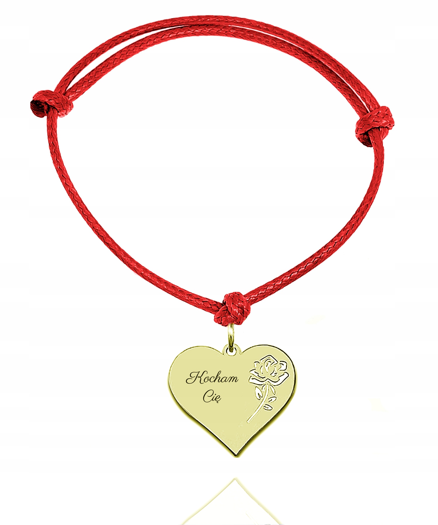 

Bransoletka Serce Róża Sznurek Grawer Srebro 24K