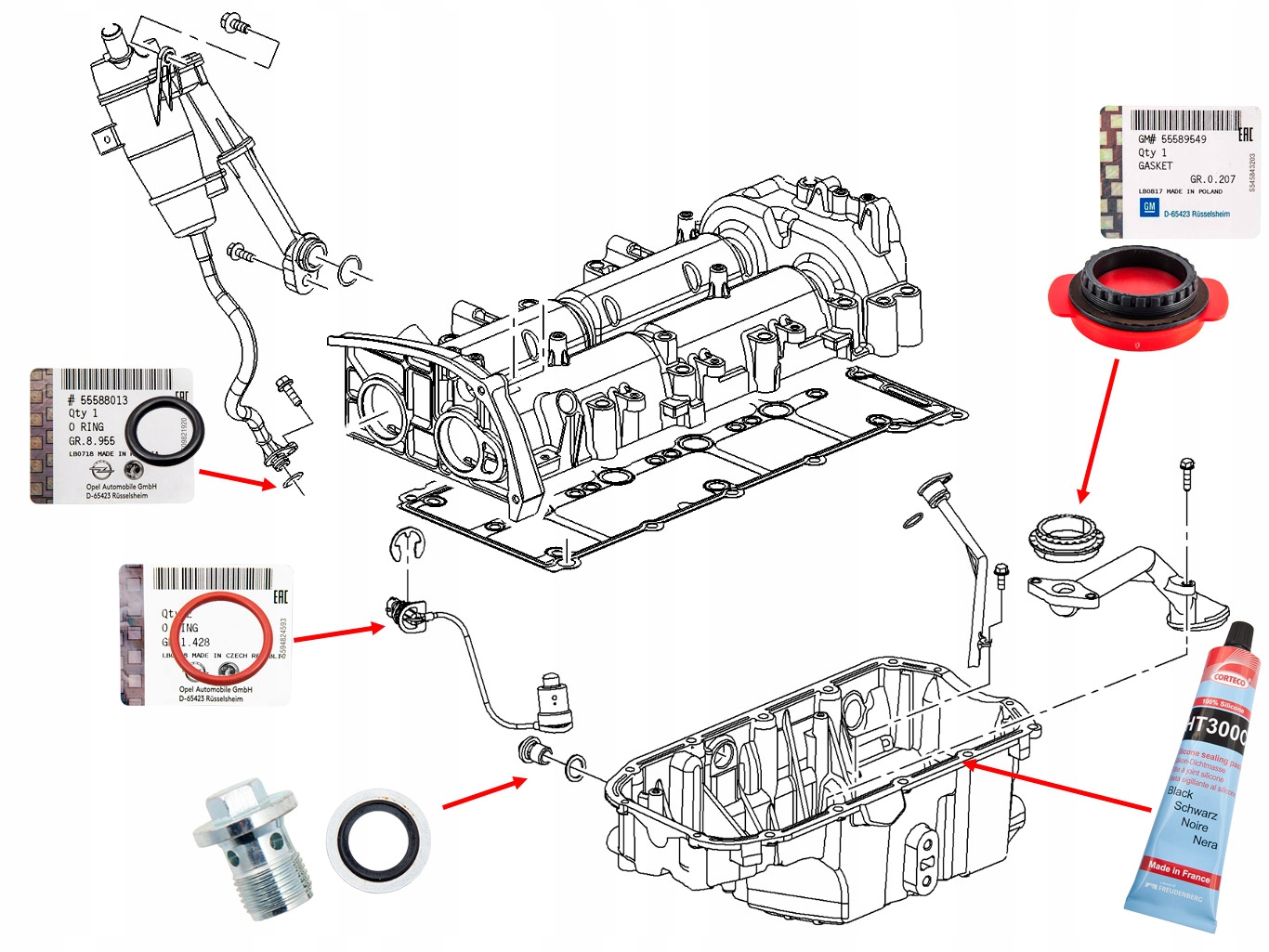 USZCZELKA POMPA OLEJ GM FILTR MANN OPEL ASTRA J IV Numer katalogowy części Opel 646125