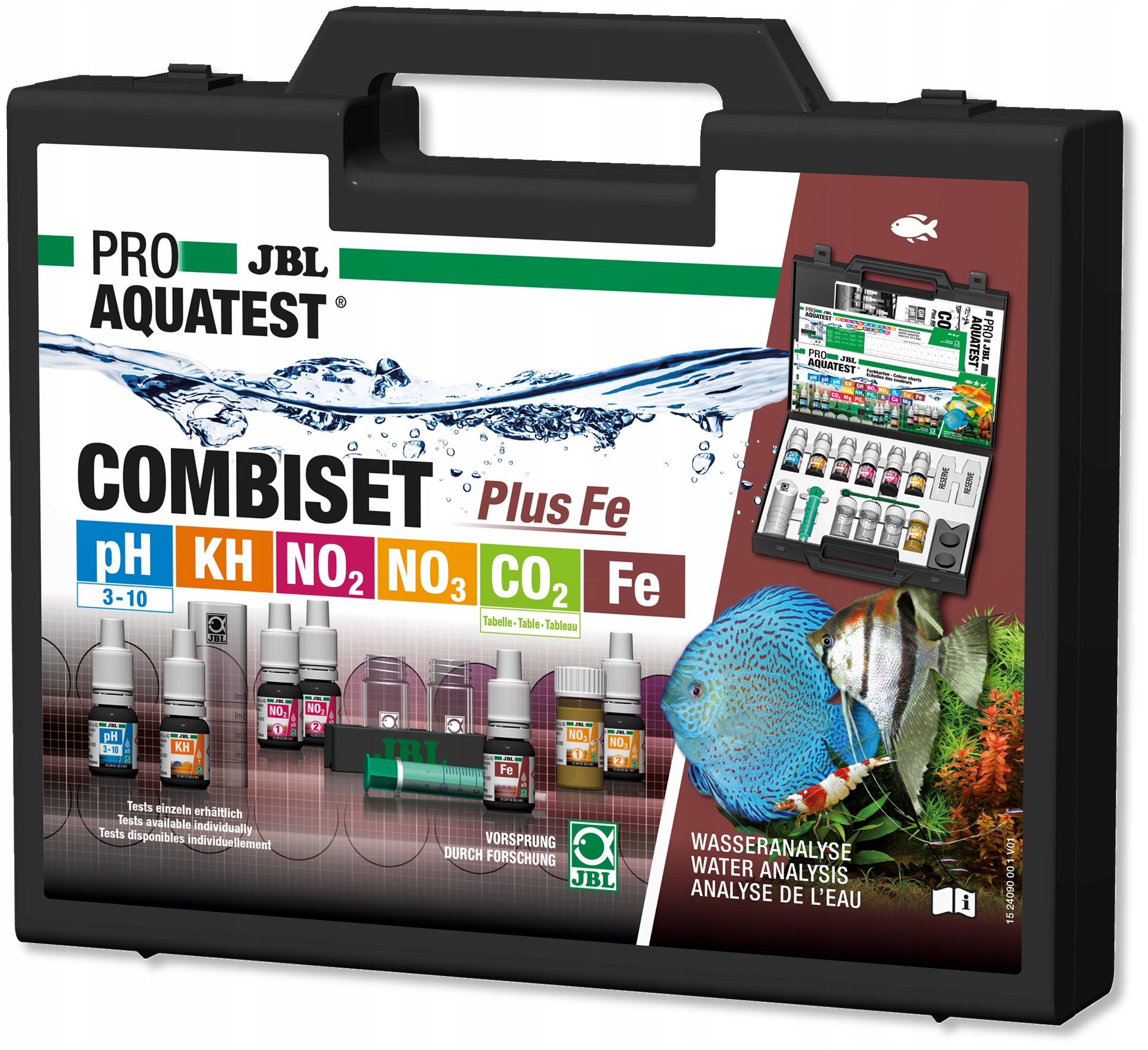 Jbl Proaquatest Combiset Plus Fe pH Kh NO2 No Fe Testovací Kufr