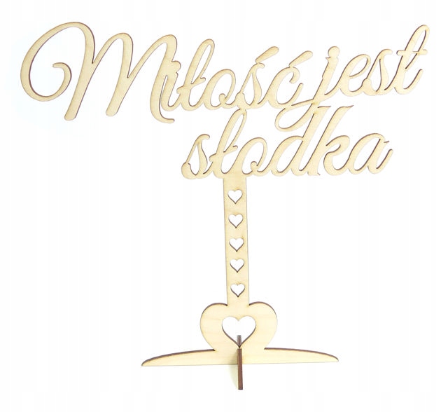 

Dekor Napis Miłość jest słodka Na Podstawce ZR6