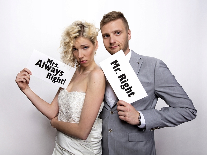 TABLICZKA MR. RIGHT 2 SZT IMPREZA WESELE FOTOBUDKA Marka Party Deco
