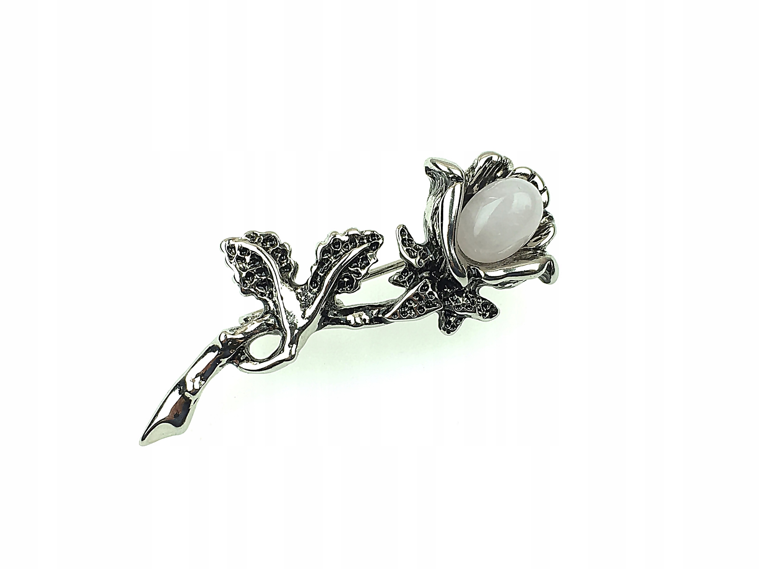 

broszka róża kwarc różowy zapinka różyczka ametrix