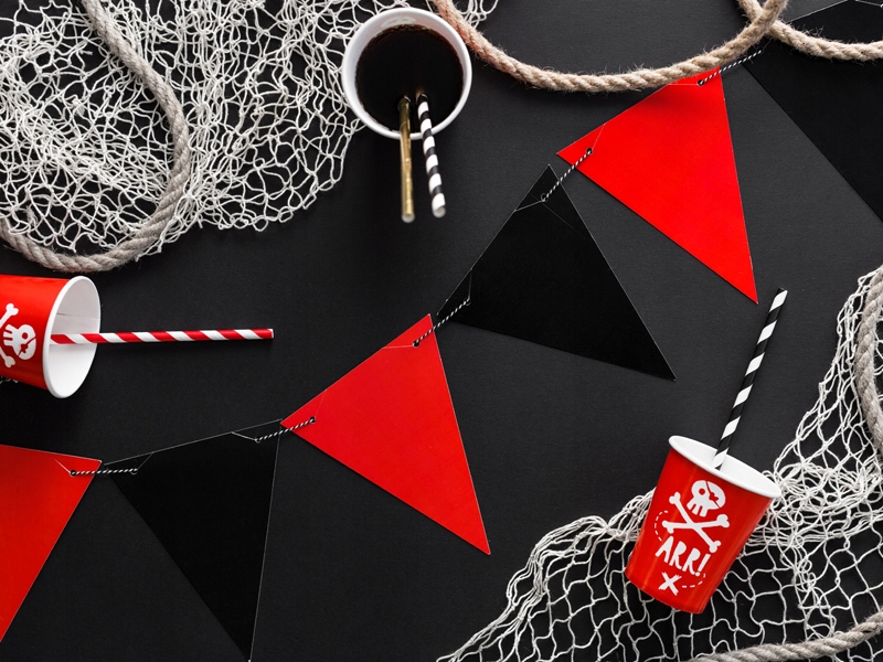 Słomki papierowe CZARNE PASKI na roczek urodziny EAN (GTIN) 5901157494375