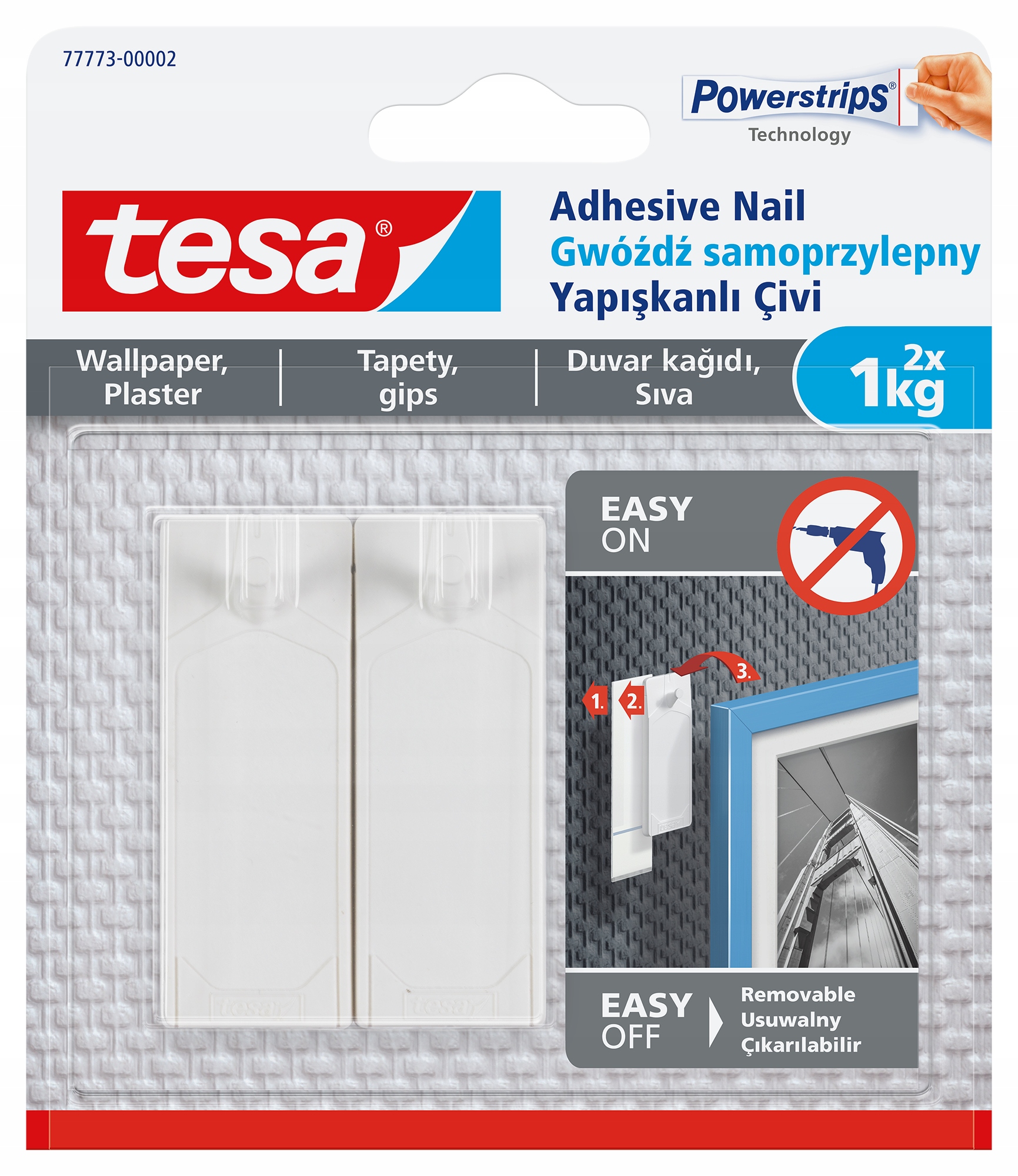 

Gwóźdź samoprzylepny tesa tynk i tapeta 2 x 1kg