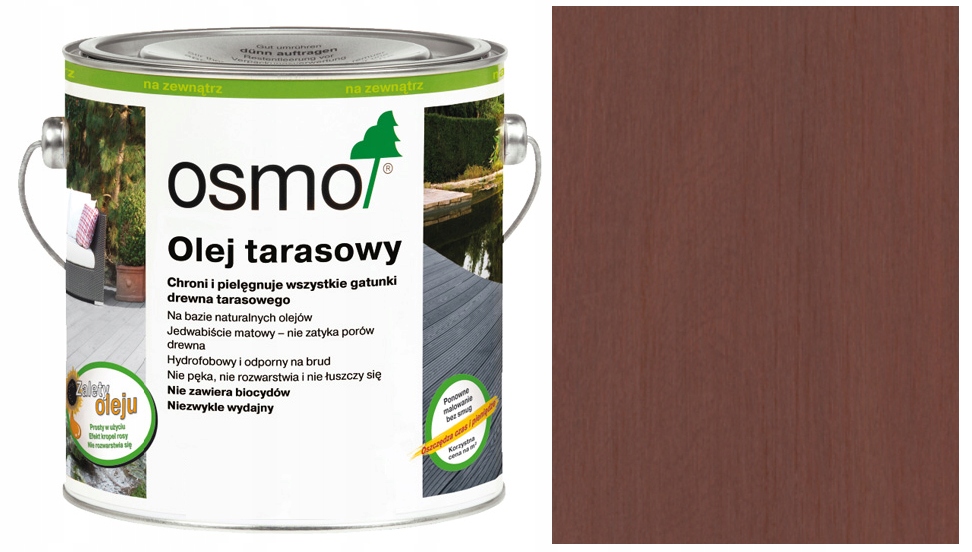 Olej na dřevěné terasy zahradního nábytku Osmo Massaranduba 014 0,75L
