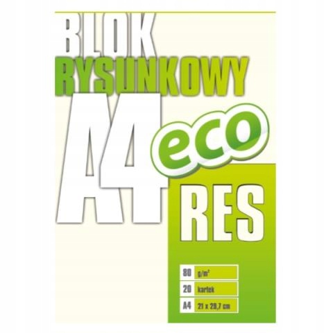 

Blok rysunkowy A4 80 g 20 kartek Res Eco 0334