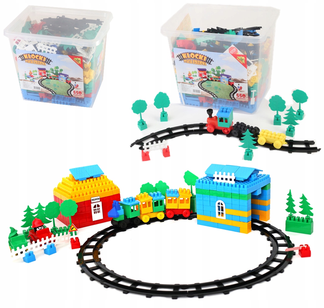 

Klocki Plastikowe Duże Pociąg Stacja Kolejowa 550