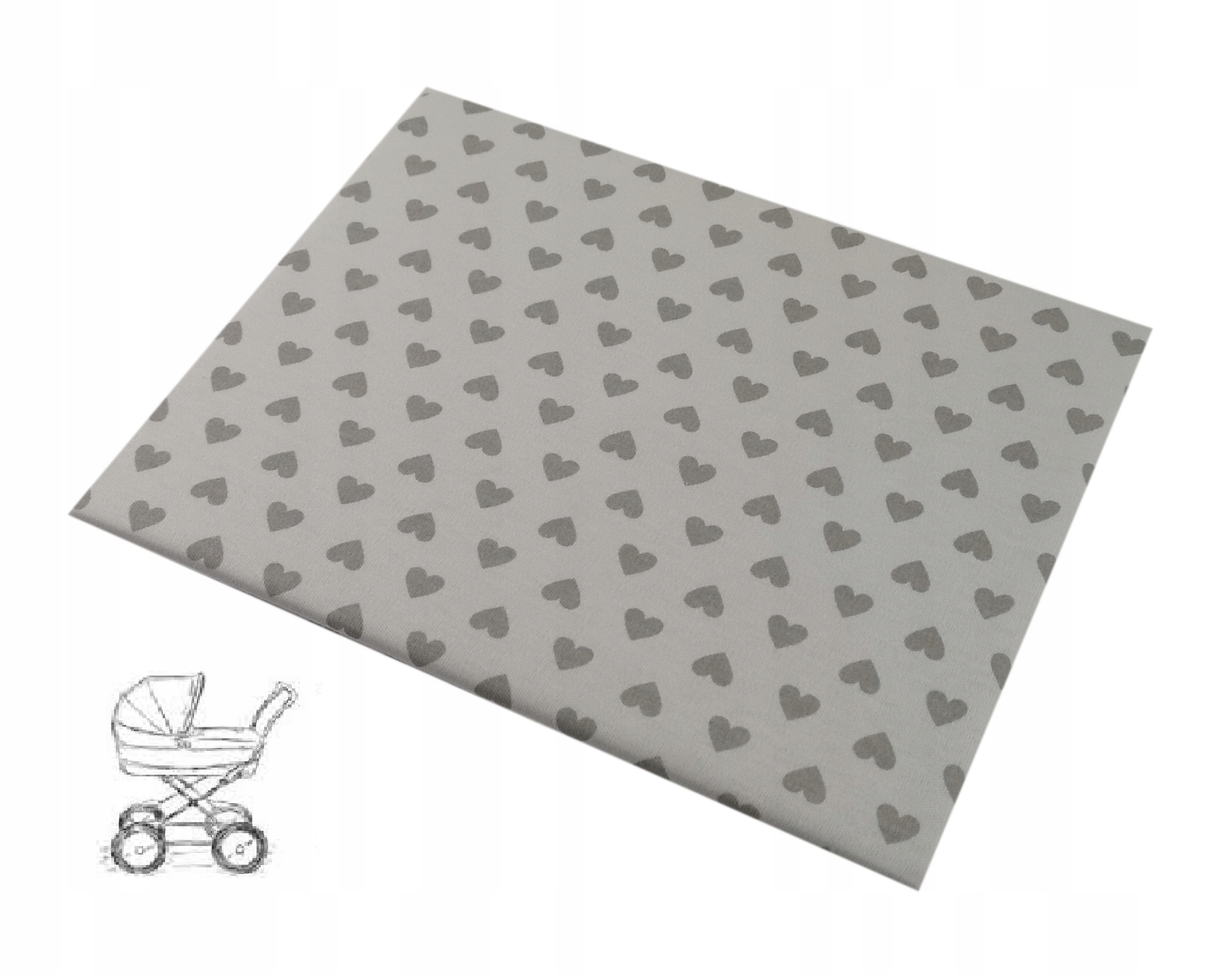 

Olka Prześcieradło do wózka Jersey Druk 35x75serce