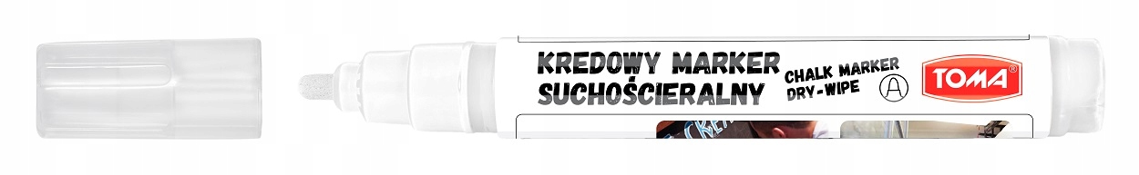 Marker kredowy końcówka 4,5mm TOMA TO-296 biały