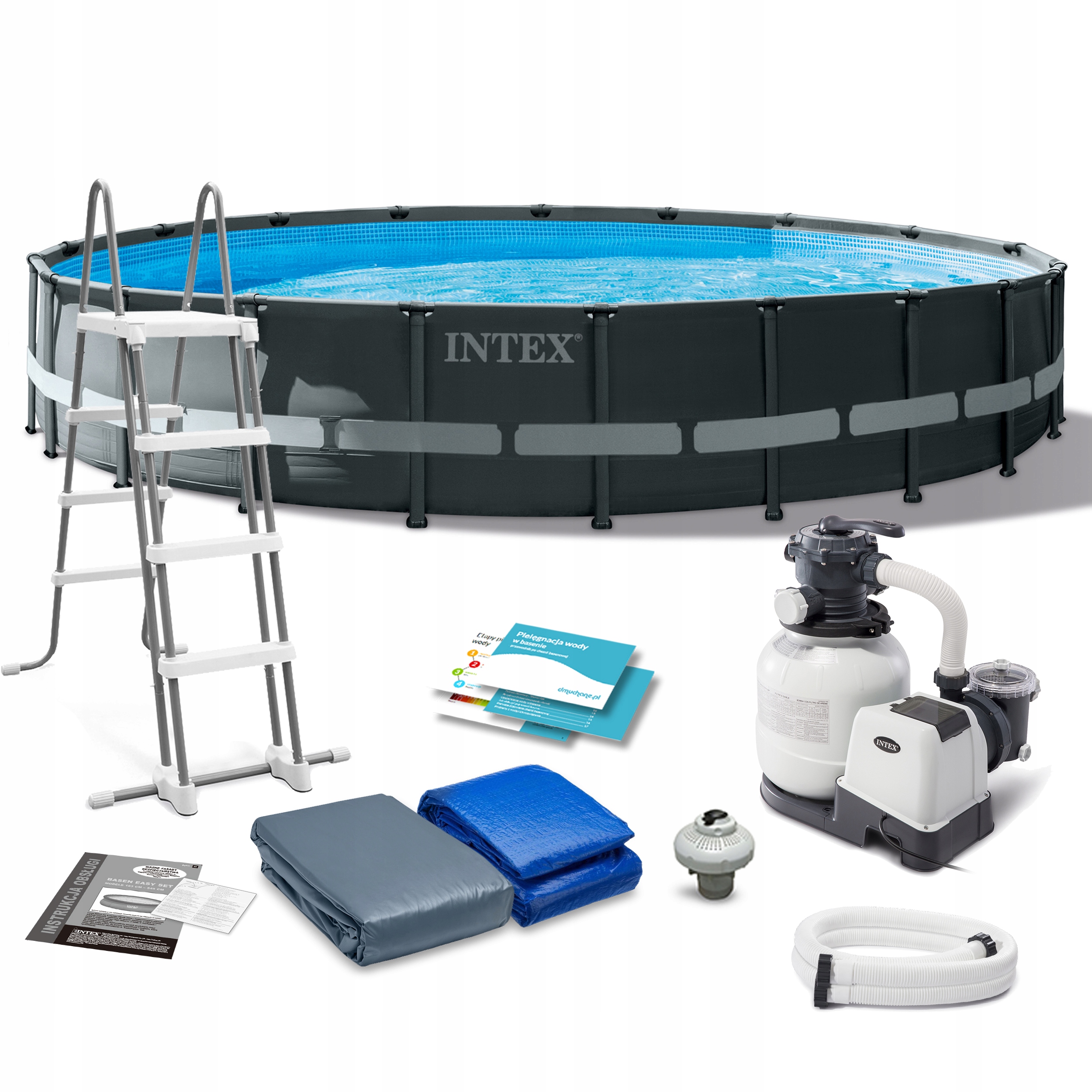 

Basen stelażowy z pompą 610x122 Intex Zestaw 11w1