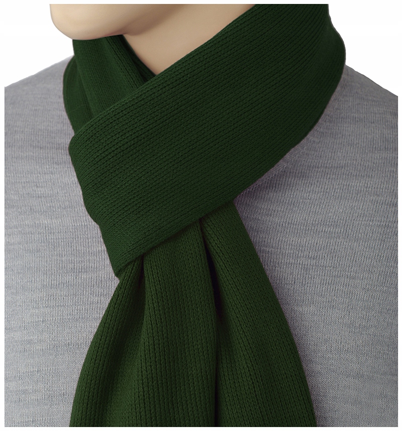 

Gładki Zielony Szalik Długi 190x30 Męski Szal AF25