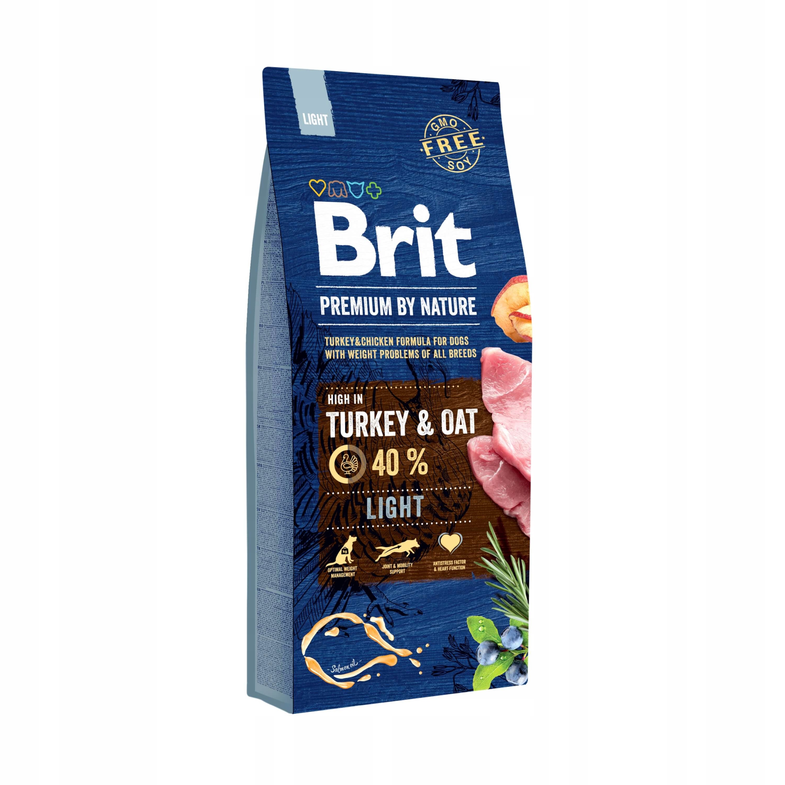 Brit Premium by Nature sucha karma indyk z owsem dla psów z nadwagą 15kg