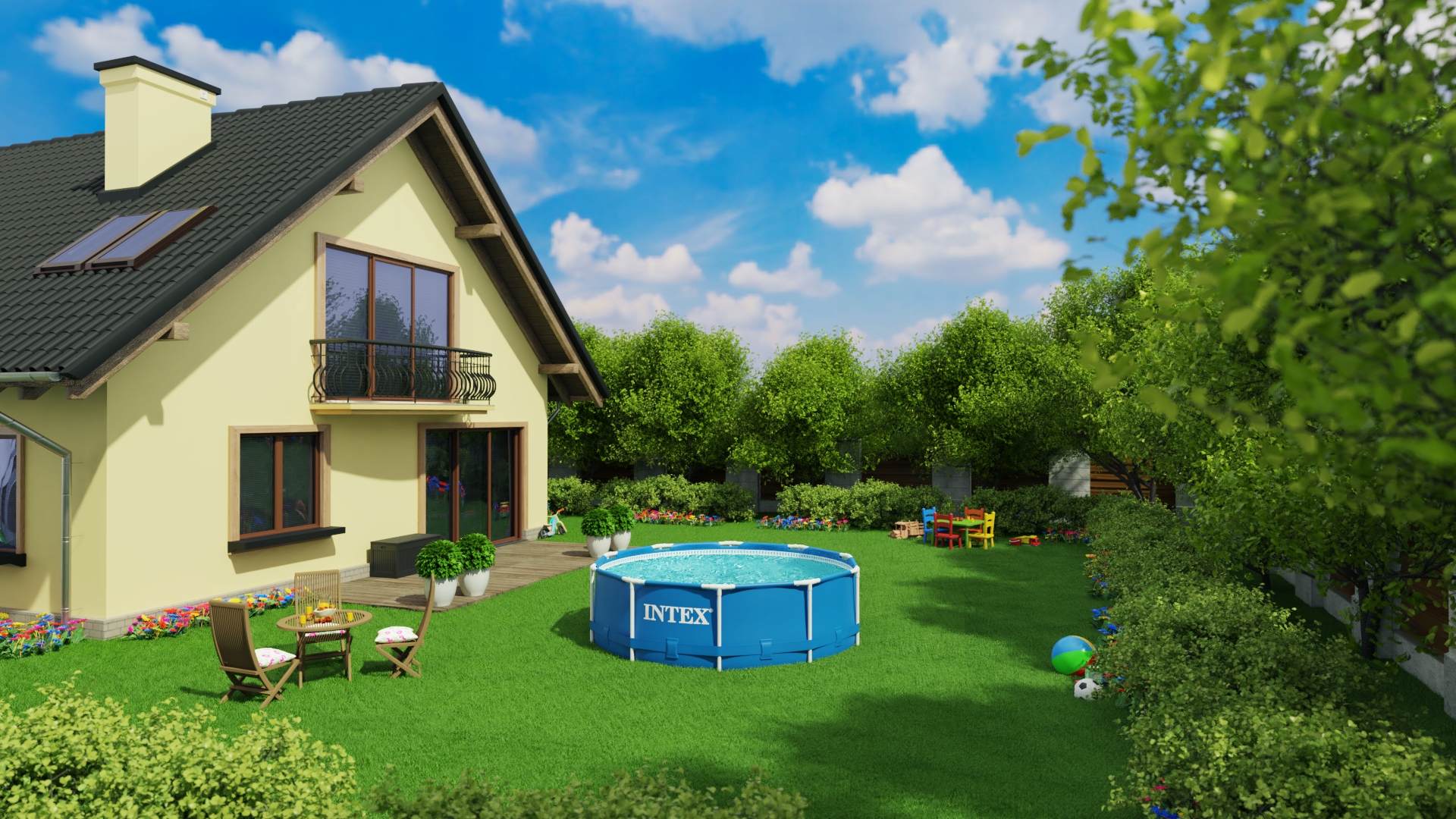 BASEN STELAŻOWY POMPA 305x76 INTEX ZESTAW 15w1 MAX Wysokość 76 cm