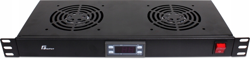 Panel Wentylatorów 2 szt. Getfort z termostatem 19 cali 1U