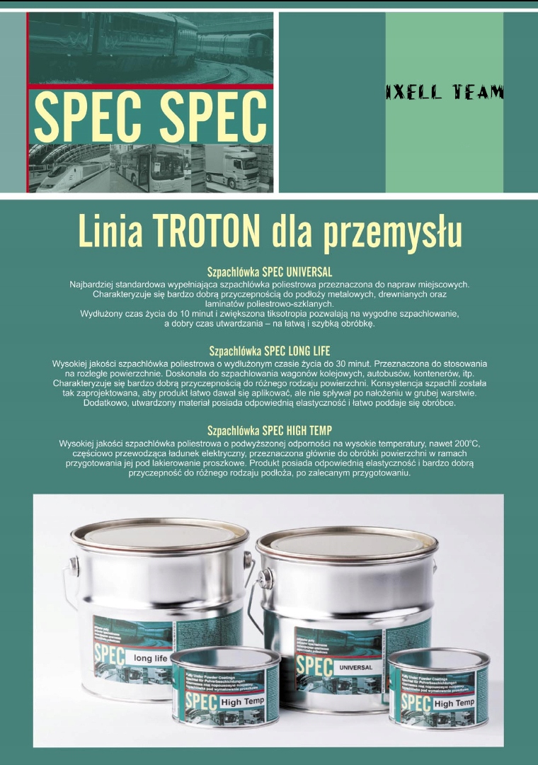 SPEC TEMP SZPACHLÓWKA POD MALOWANIE PROSZKOWE 421 Producent Troton