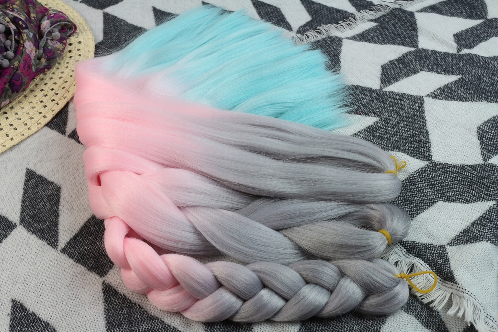 Włosy SYNTETYCZNE do warkoczyków KOLOROWE warkoczyki DOCZEPIANE WŁOSY ombre Długość włosów 60 cm