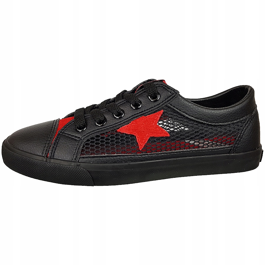 BIG STAR DD274690 czarne czerwone trampki ażurowe gwiazdka r. 36 Rozmiar 36