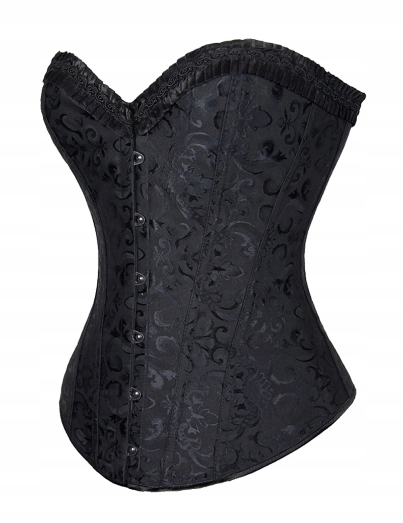 Gorset wiązany MODELUJĄCY talię + stringi WYSZCZUPLAJĄCY czarny XL Rozmiar XL