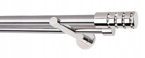 KARNISZE METAL. PODW.19/19 240CM BEZ KÓŁEK KRISTAL Kolor srebrny