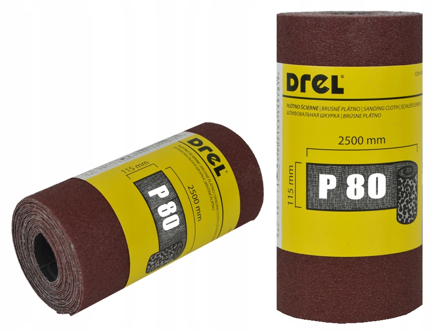 Papier ścierny rolka płótno ścierne w rolce 2.5mb x 115mm P80