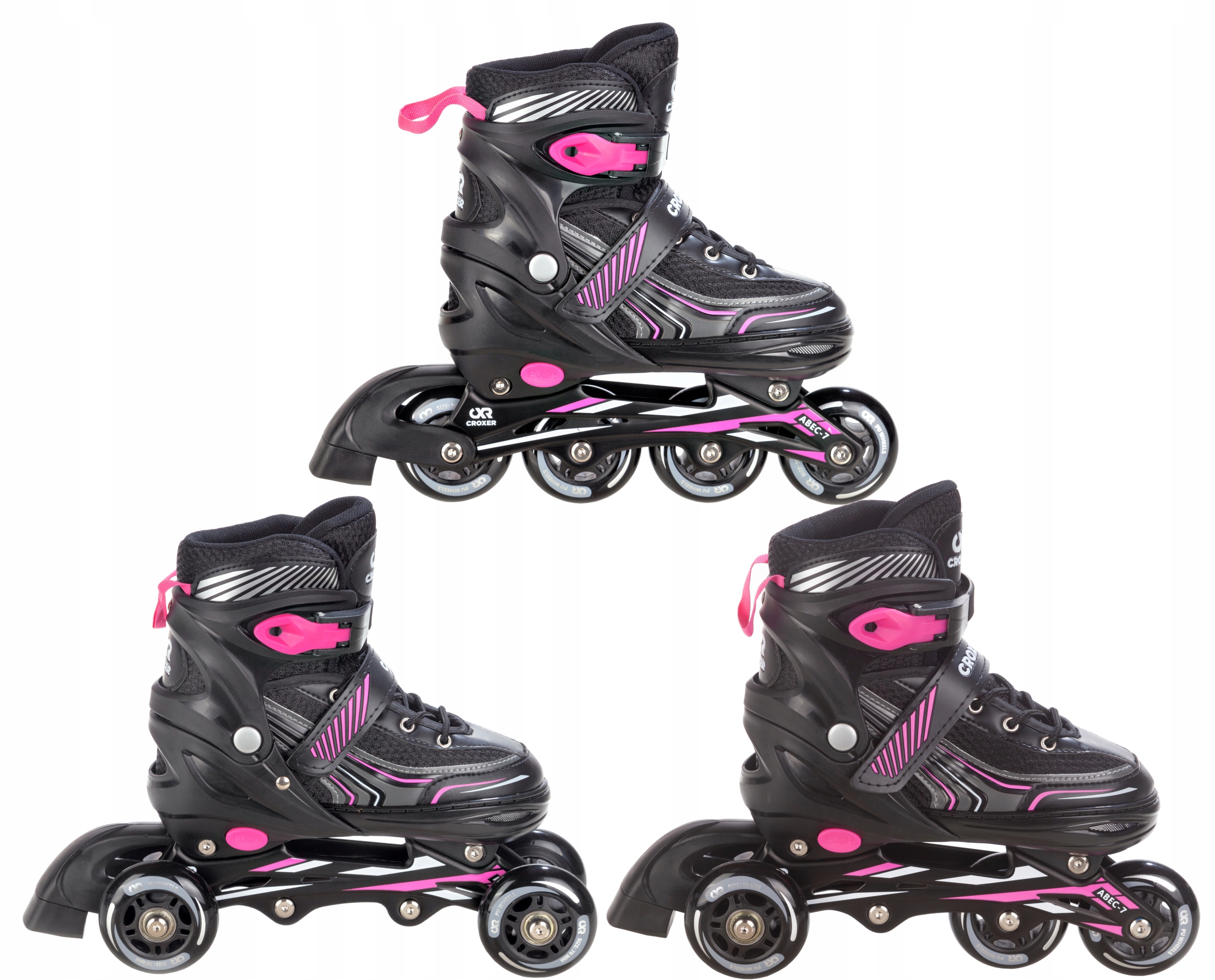 

Rolki Wrotki 3w1 Croxer Optima Black/Pink 35-38