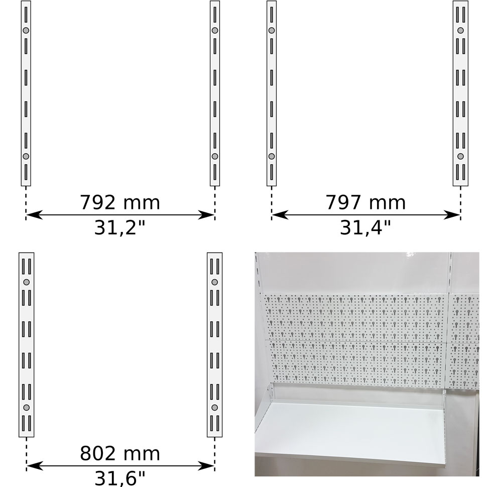 PLYTA PERFOROWANA TABLICA NARZEDZIOWA BIALA 80X20 Brand other